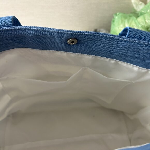 DOLCE & GABBANA Light Blue Striped Canvas Tote Bag - Picture 7 of 12